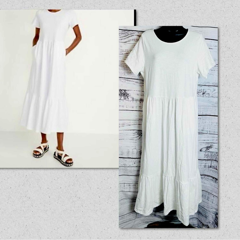 Old navy tiered slub knit midi swing dress size large